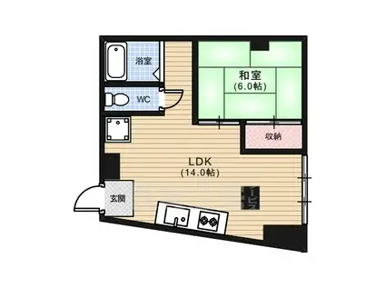 水野ビル(1LDK/3階)の間取り写真