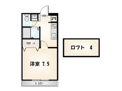 ロフトハウス南昭和(1K/2階)の間取り写真