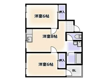 クリエーション元町第2ビル(2DK/5階)の間取り写真