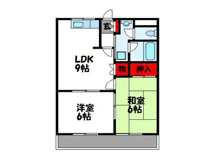 ルミナスガーデン内橋(2LDK/1階)の間取り写真