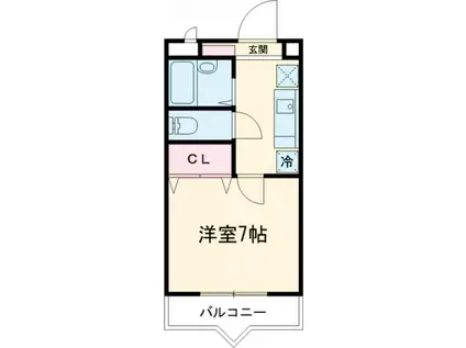 エクセーラUQ(1K/2階)の間取り写真