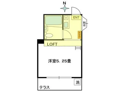 サントピアⅠ(1K/1階)の間取り写真