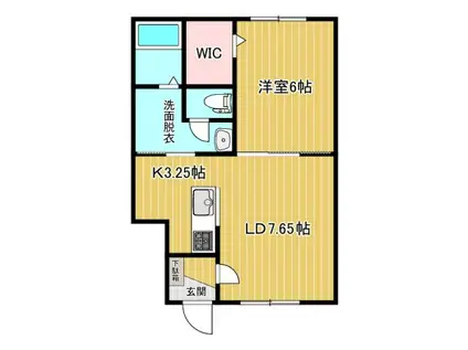 イルニード(1LDK/1階)の間取り写真