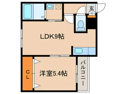 HILL SIDE TERRACE 福住(1LDK/4階)の間取り写真