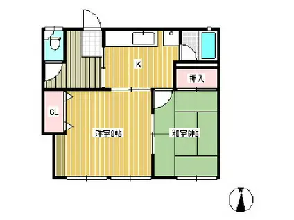 第二五月荘(2K/1階)の間取り写真