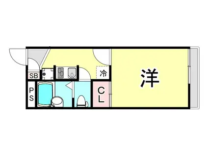 レオパレス 甲東園(1K/2階)の間取り写真