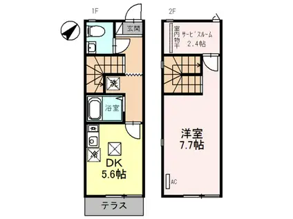 グレイス(1SDK/1階)の間取り写真