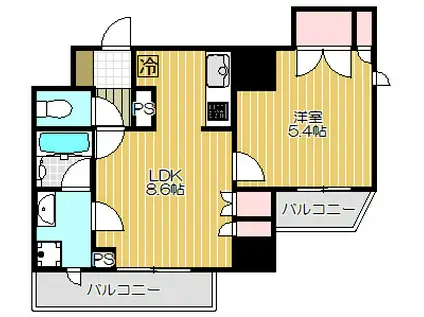 パークハビオ戸越(1LDK/10階)の間取り写真