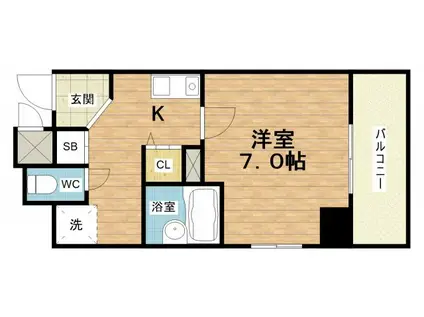 ラナップスクエア南森町(1K/9階)の間取り写真