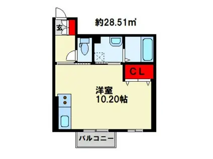  インペリアル大賀IV(ワンルーム/2階)の間取り写真