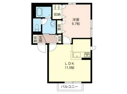 プレミール ボヌール(1LDK/2階)の間取り写真