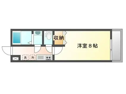 フラッティ御薗橋西(1K/4階)の間取り写真