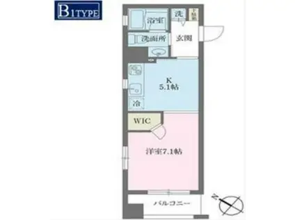 KDXレジデンス森下千歳(1K/2階)の間取り写真