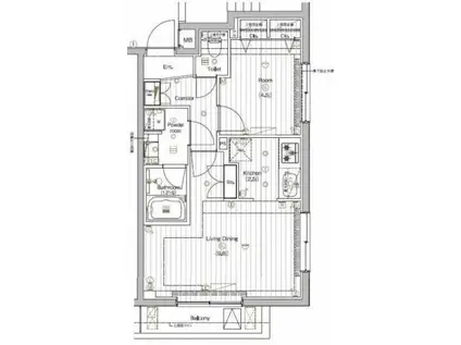 THE PREMIUM CUBE G 大崎 プレミアムキューブG大崎(1LDK/5階)の間取り写真