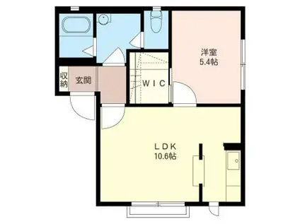 メゾン湘南(1LDK/1階)の間取り写真