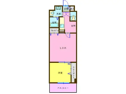 第6トマトビル(1LDK/11階)の間取り写真