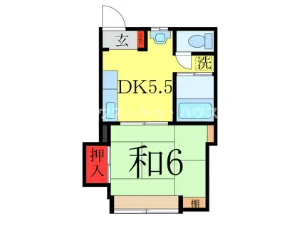 コーポ原田(1DK/2階)の間取り写真