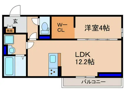 メゾンクレール瀬田北(1LDK/3階)の間取り写真