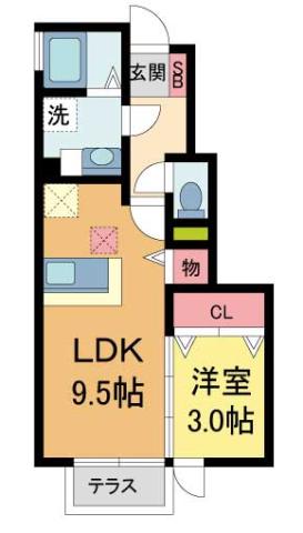グランクール(1LDK/1階)の間取り写真