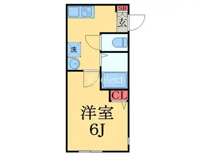 Sコンフォート朝日ヶ丘(1K/1階)の間取り写真