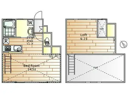 HKM51(ワンルーム/1階)の間取り写真