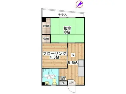 石田マンション(2K/1階)の間取り写真