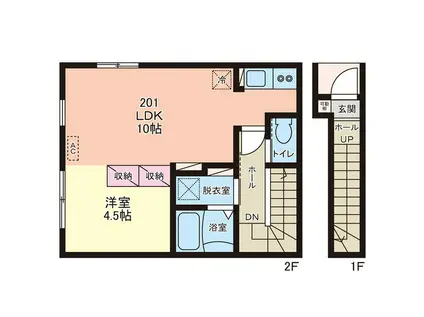 EFFORIA TRIA(1LDK/2階)の間取り写真