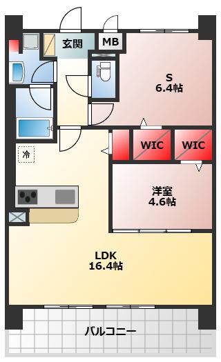 フェンテイーストII(1SLDK/8階)の間取り写真