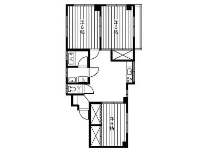 川崎ビル(3DK/3階)の間取り写真