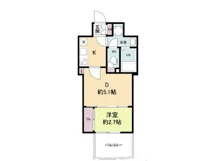 セレニテ神戸西クレア(2K/5階)の間取り写真