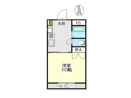 スリーパーシモンズパレス(1DK/2階)の間取り写真