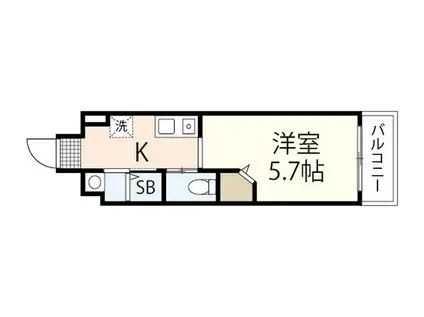 LE DOME府中(1K/4階)の間取り写真