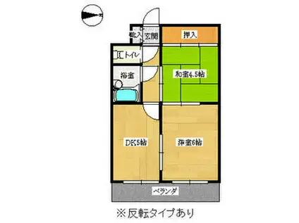 ブリリアンマンション(2DK/10階)の間取り写真
