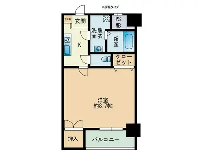リム朋栄(1K/5階)の間取り写真