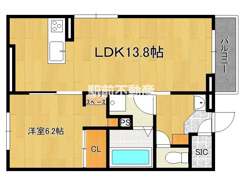 プランドゥブレ西新(1LDK/1階)の間取り写真