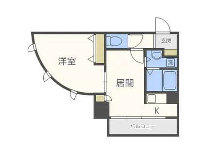 WILLDO松屋町(1DK/2階)の間取り写真