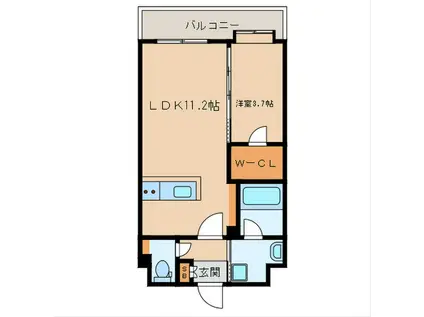 LUCIS高宮(1LDK/4階)の間取り写真