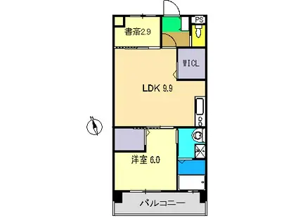 ラシーヌ大(1LDK/3階)の間取り写真