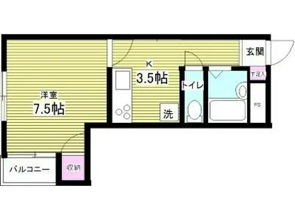 ハウス上原(1K/1階)の間取り写真
