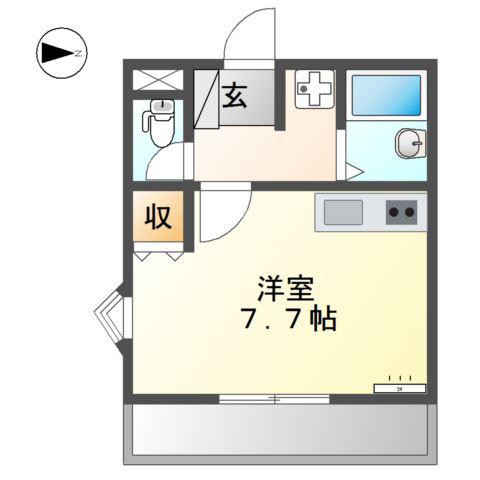 コンフォース中平(ワンルーム/2階)の間取り写真