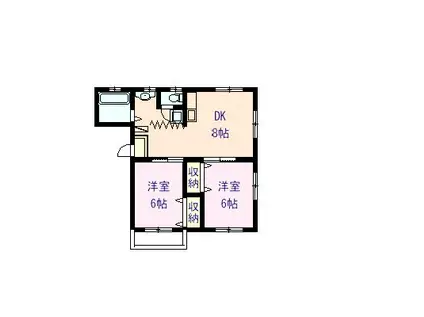 PANSION LIBERTE(2DK/2階)の間取り写真