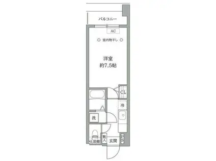 POWERHOUSE/KW(1K/4階)の間取り写真