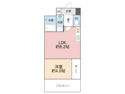 セレニテ京橋クレア(1LDK/8階)の間取り写真