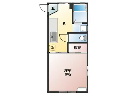 メゾン武藤(1K/1階)の間取り写真