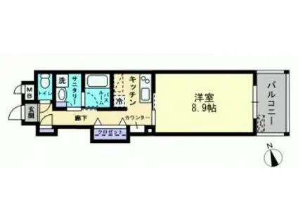 GRACE HILLS(1K/9階)の間取り写真