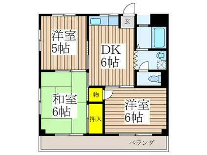 石神井台ハイツ(3DK/3階)の間取り写真