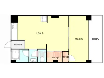 六甲台マンション(1LDK/3階)の間取り写真