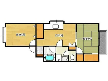 ピナクル博多南A(2DK/2階)の間取り写真