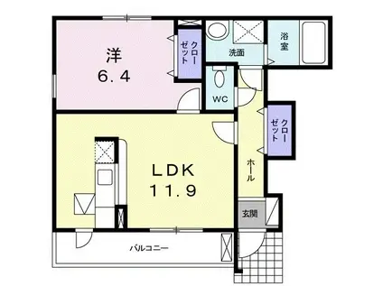 EVA-01(1LDK/1階)の間取り写真