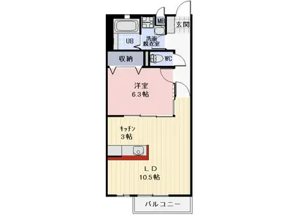 CRYSTAL MOON B(1LDK/2階)の間取り写真